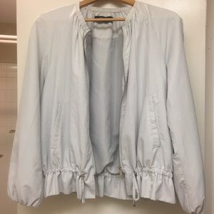 Zara basic outerwear light blue bomber